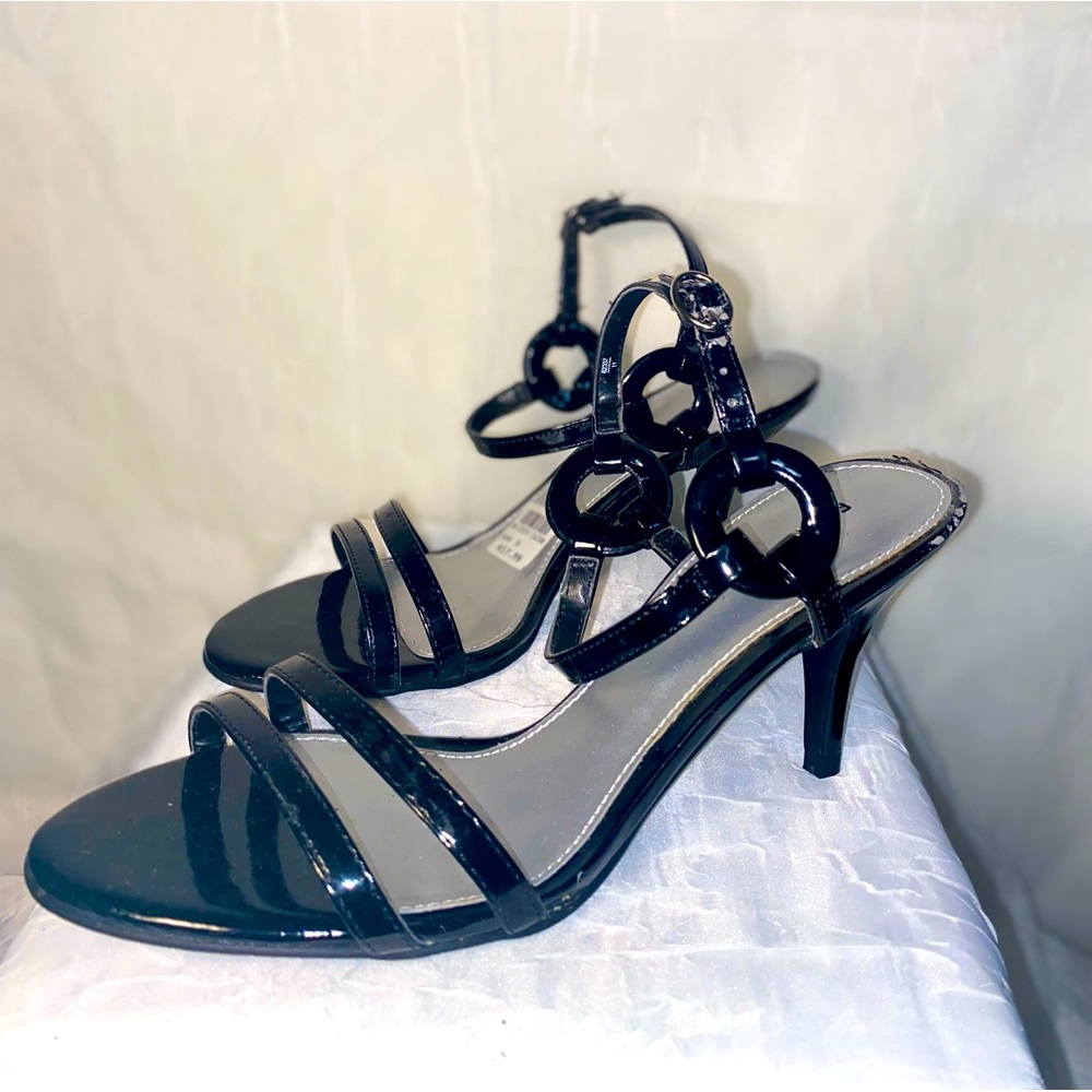 Black strapped heels